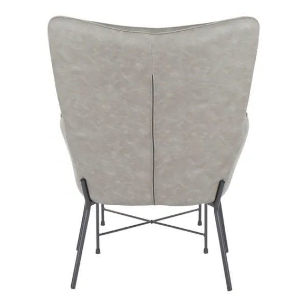 Accent Chairs-Kirkland's Home Faux Leather 2-Pc. Chair And Ottoman Set Gray