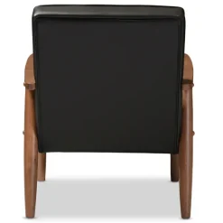 Accent Chairs-Kirkland's Home Faux Leather Sawyer Accent Chair Black