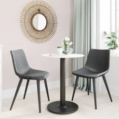 Dining Chairs-Kirkland's Home Faux Leather Scoop Dining Chairs, Set Of 2 Black