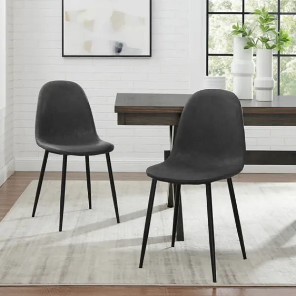 Dining Chairs-Kirkland's Home Faux Leather Slope Dining Chairs, Set Of 2 Black
