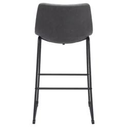 Bar Stools & Counter Height Stools-Kirkland's Home Faux Leather Sloped Bar Stools, Set Of 2 Gray