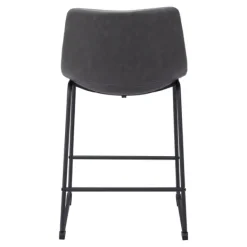 Bar Stools & Counter Height Stools-Kirkland's Home Faux Leather Sloped Counter Stools, Set Of 2 Gray