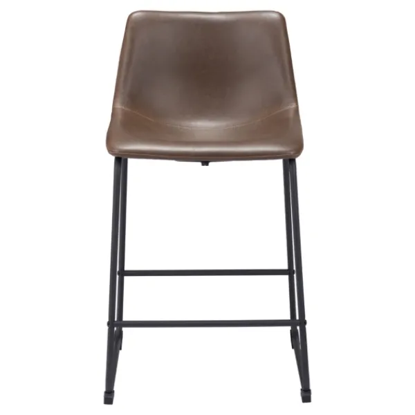Bar Stools & Counter Height Stools-Kirkland's Home Faux Leather Sloped 2-Pc. Counter Stool Set Brown