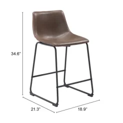 Bar Stools & Counter Height Stools-Kirkland's Home Faux Leather Sloped 2-Pc. Counter Stool Set Brown