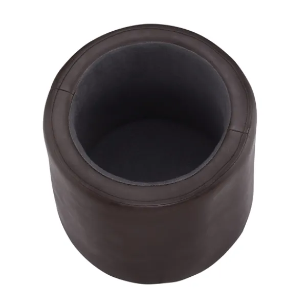 Benches & Ottomans-Kirkland's Home Faux Leather Top Handle Storage Ottoman Brown