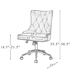 Office Furniture-Kirkland's Home Faux Leather Tufted Back Office Chair Brown