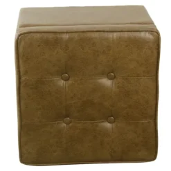 Benches & Ottomans-Kirkland's Home Faux Leather Tufted Storage Ottoman Brown