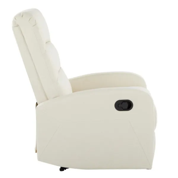 Accent Chairs-Kirkland's Home Faux Leather Upholstered Slim Recliner Ivory