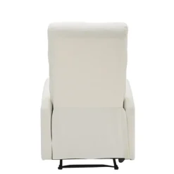 Accent Chairs-Kirkland's Home Faux Leather Upholstered Slim Recliner Ivory