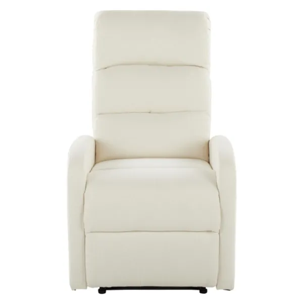 Accent Chairs-Kirkland's Home Faux Leather Upholstered Slim Recliner Ivory