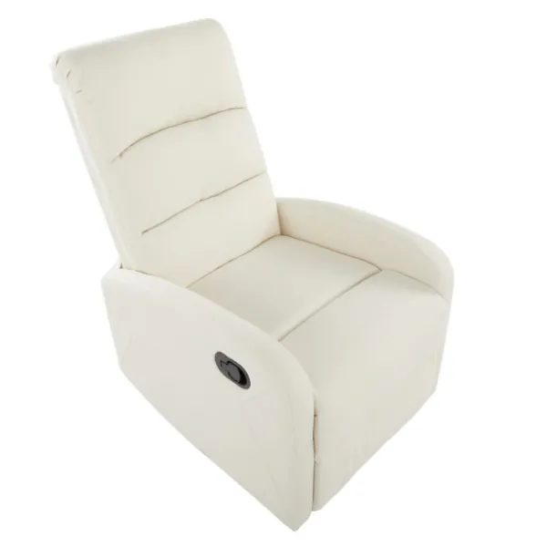 Accent Chairs-Kirkland's Home Faux Leather Upholstered Slim Recliner Ivory
