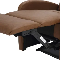 Accent Chairs-Kirkland's Home Faux Leather Upholstered Slim Recliner Brown