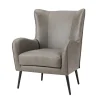 Accent Chairs-Kirkland's Home Faux Leather Wingback Accent Chair Gray