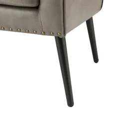 Accent Chairs-Kirkland's Home Faux Leather Wingback Accent Chair Gray