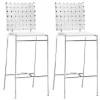 Bar Stools & Counter Height Stools-Kirkland's Home Faux Leather Woven Counter Stools, Set Of 2 White