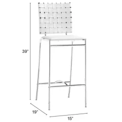Bar Stools & Counter Height Stools-Kirkland's Home Faux Leather Woven Counter Stools, Set Of 2 White