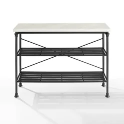 Console Tables-Kirkland's Home Faux Marble Top 3-Tier Melody Console Table Black