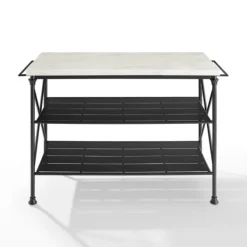 Kitchen Islands & Bar Carts-Kirkland's Home Faux Marble Top 3-Tier Melody Kitchen Island