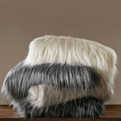 Blankets & Throws-Kirkland's Home Faux Mink Fur Throw Tan