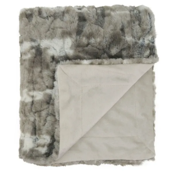 Blankets & Throws-Kirkland's Home Faux Mink Fur Throw Gray