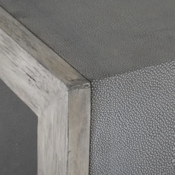 Accent & End Tables-Kirkland's Home Faux Shagreen Accent Table Gray