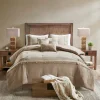 Comforters-Kirkland's Home Faux Suede 7-Pc. King Comforter Set Tan