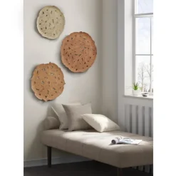 Wall Plaques-Kirkland's Home Feathers Collage 3-Pc. Wall Plaque Set Tan/Brown