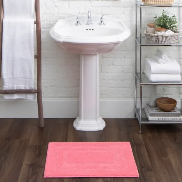 Bathroom Rugs-Kirkland's Home Fiesta Plush Reversible Cotton Bath Mat, 34 In. Pink