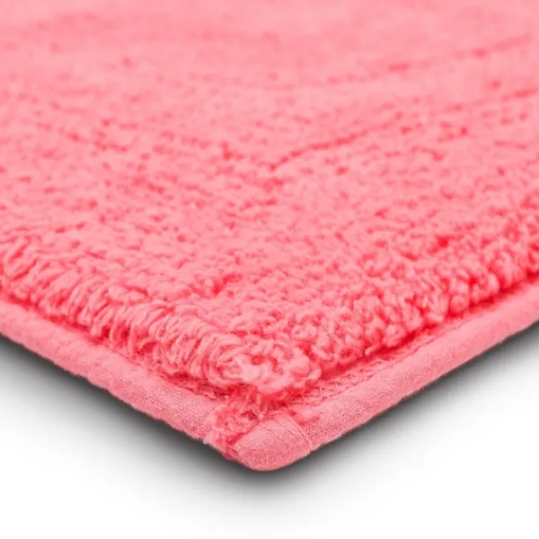 Bathroom Rugs-Kirkland's Home Fiesta Plush Reversible Cotton Bath Mat, 45 In. Pink