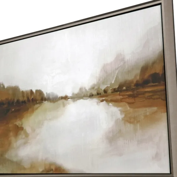 Framed Art-Kirkland's Home Firestone Lake View Framed Canvas Art Print Brown/Gray