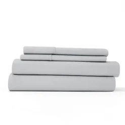 Bed Sheets-Kirkland's Home Flannel Cotton 4-Pc. Queen Bed Sheet Set Gray