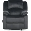 Accent Chairs-Kirkland's Home Flannel Overstuffed Pull Recliner Gray