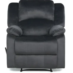 Accent Chairs-Kirkland's Home Flannel Overstuffed Pull Recliner Gray
