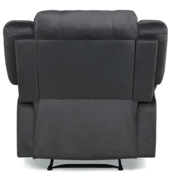 Accent Chairs-Kirkland's Home Flannel Overstuffed Pull Recliner Gray