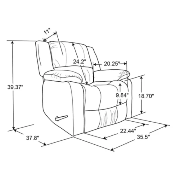Accent Chairs-Kirkland's Home Flannel Overstuffed Pull Recliner Gray
