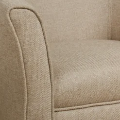 Accent Chairs-Kirkland's Home Flax Brown Modern Barrel Accent Chair Tan