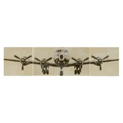 Canvas Art-Kirkland's Home Flight Design Canvas Art Prints, Set Of 3 Tan/Black