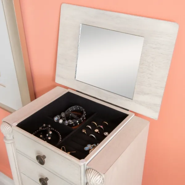 Dressers & Chests-Kirkland's Home Flip Top 5-Drawer Wood Armoire White