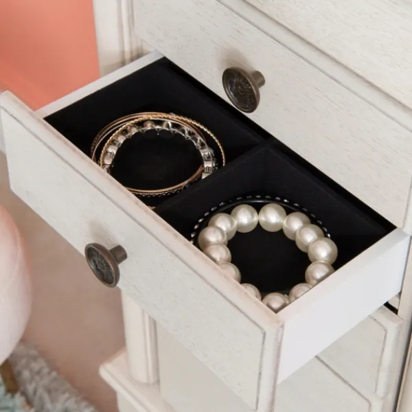 Dressers & Chests-Kirkland's Home Flip Top 5-Drawer Wood Armoire White