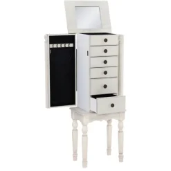 Dressers & Chests-Kirkland's Home Flip Top 5-Drawer Wood Armoire White