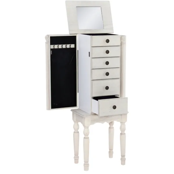 Dressers & Chests-Kirkland's Home Flip Top 5-Drawer Wood Armoire White