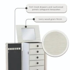 Dressers & Chests-Kirkland's Home Flip Top 5-Drawer Wood Armoire White