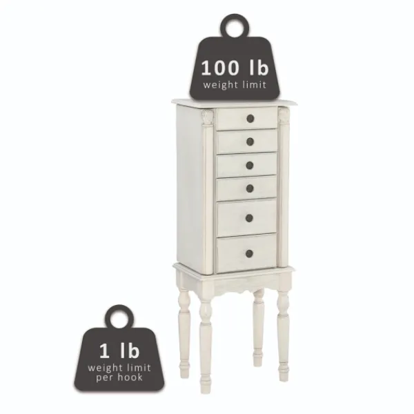 Dressers & Chests-Kirkland's Home Flip Top 5-Drawer Wood Armoire White