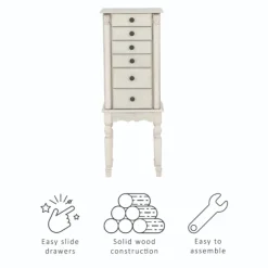 Dressers & Chests-Kirkland's Home Flip Top 5-Drawer Wood Armoire White