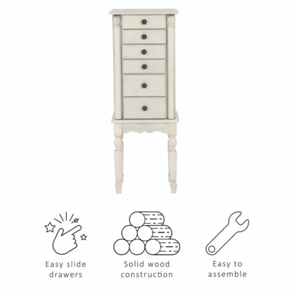 Dressers & Chests-Kirkland's Home Flip Top 5-Drawer Wood Armoire White