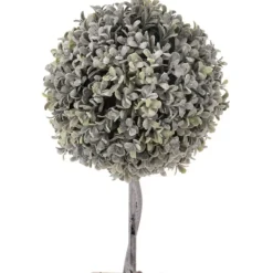 Trees & Topiaries-Kirkland's Home Flocked Double Ball Boxwood Bush In Wood Box Green/Brown