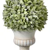 Trees & Topiaries-Kirkland's Home Flocked Sage Ball 11 In. Urn Arrangement, Set Of 2 Green