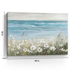 Canvas Art-Kirkland's Home Floral Beach Giclee Canvas Art Print, 40X32 In. White/Blue/Green