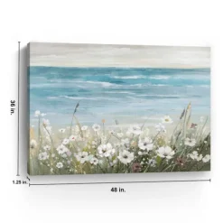 Canvas Art-Kirkland's Home Floral Beach Giclee Canvas Art Print, 48X36 In. Blue