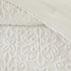 Comforters-Kirkland's Home Floral Full/Queen 4-Pc. Comforter Set White
